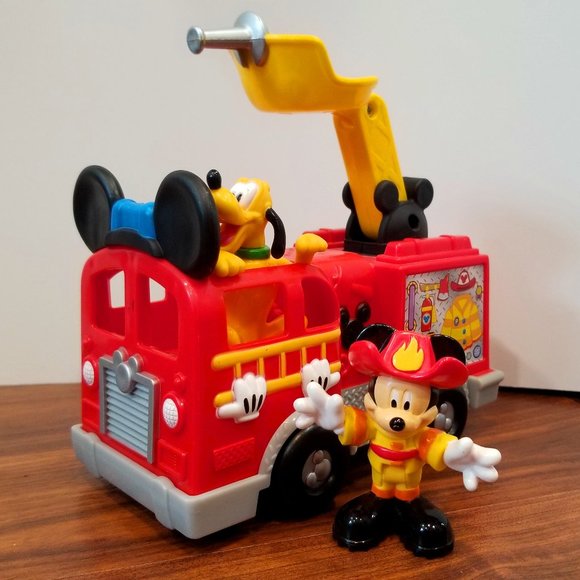 Mattel/Fisher-Price Other - Mickey Mouse Fire Truck with Fire Fighter Mickey and Pluto, VGUC to EUC